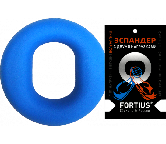Эспандер кистевой "Fortius" с двумя нагрузками полумягкий, (10-20 кг, голубой) Голубой image
